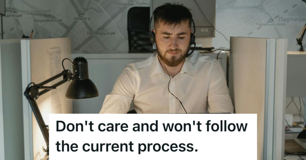 Man in headset working in an office