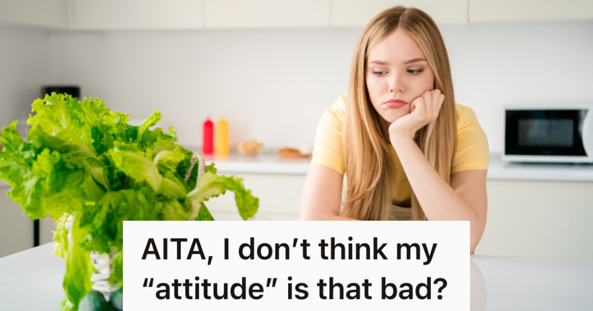 upset teenage girl in kitchen