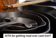 Teenage Girl Asks Her Family To Help Her Move The Heavy Cast Iron Pans, But When They Don’t Jump Up To Help Immediately, She Does It Herself