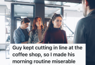 Customer Cuts In Line At Coffee Shop, So Another Customer Comes Up With A Plan To Prevent Him From Doing It Again