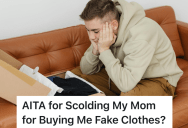 Young Man Is Upset That His Mom Bought Him Knockoff Shirts, So He Refuses To Wear Them