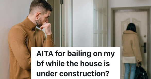 man watching woman leave the house