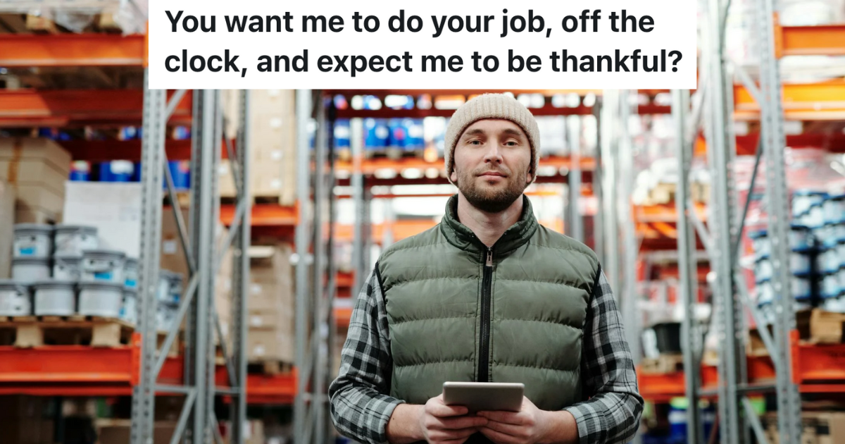 Manager Expects Assistant Manager To Work Overtime For Free, But Instead He Quits And Gets A Better Job man in green vest inside big box retail store