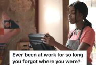 Employee Who Has Worked Too Much Overtime Temporarily Forgets Where She Is, So A Customer Reminds Her