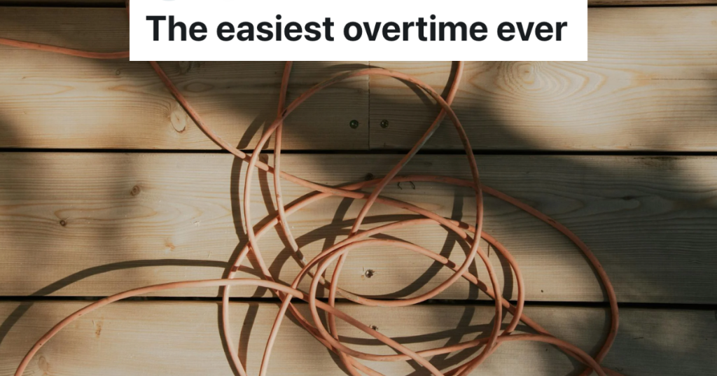 orange extension cord on wood boards