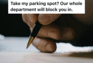 Strange Car Keeps Parking In A Reserved Parking Spot, So The Employees Block In The Car To Prevent The Driver From Leaving