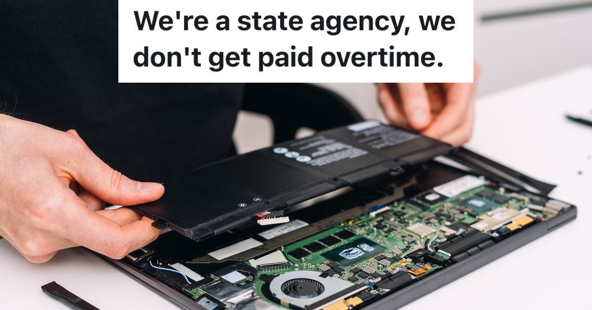 technician fixing a computer