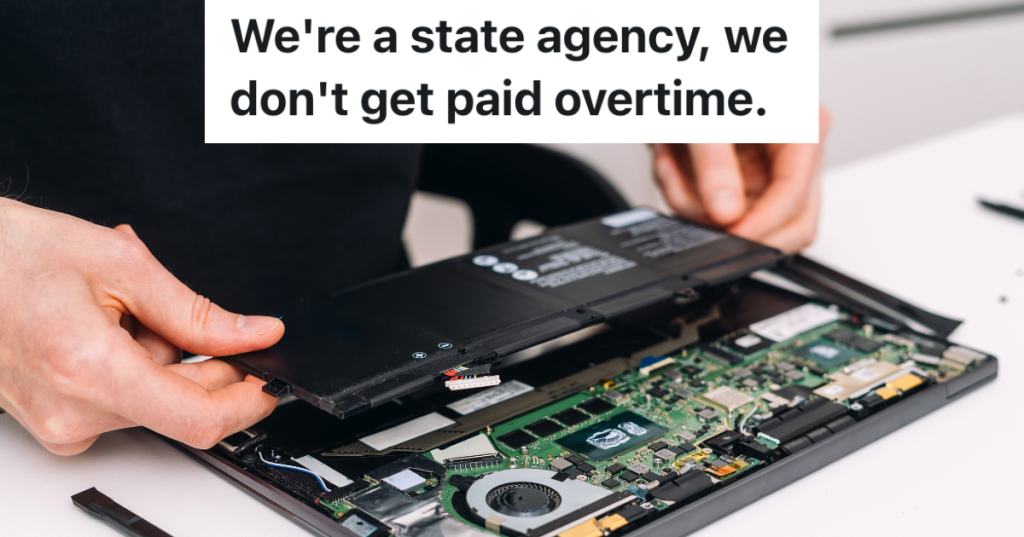 technician fixing a computer