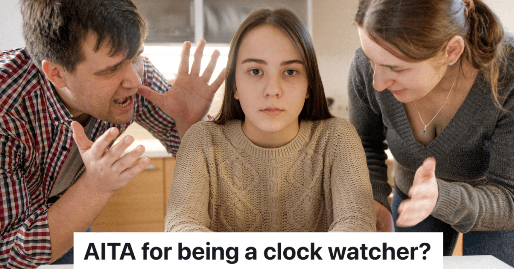 parents yelling at teenage girl who is looking straight ahead