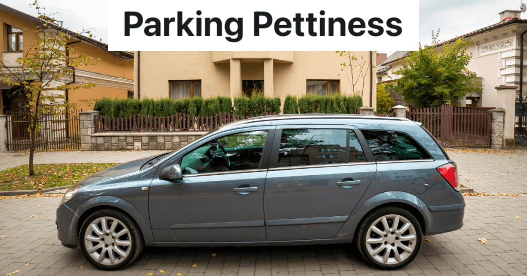 car parked on the street in front of a house