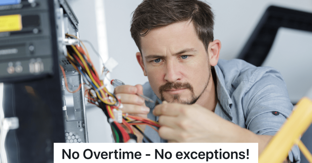 man fix server network in data center room