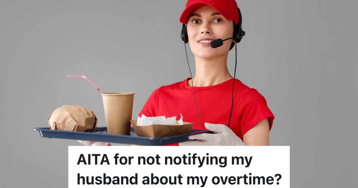 Fast-food worker holding tray with order
