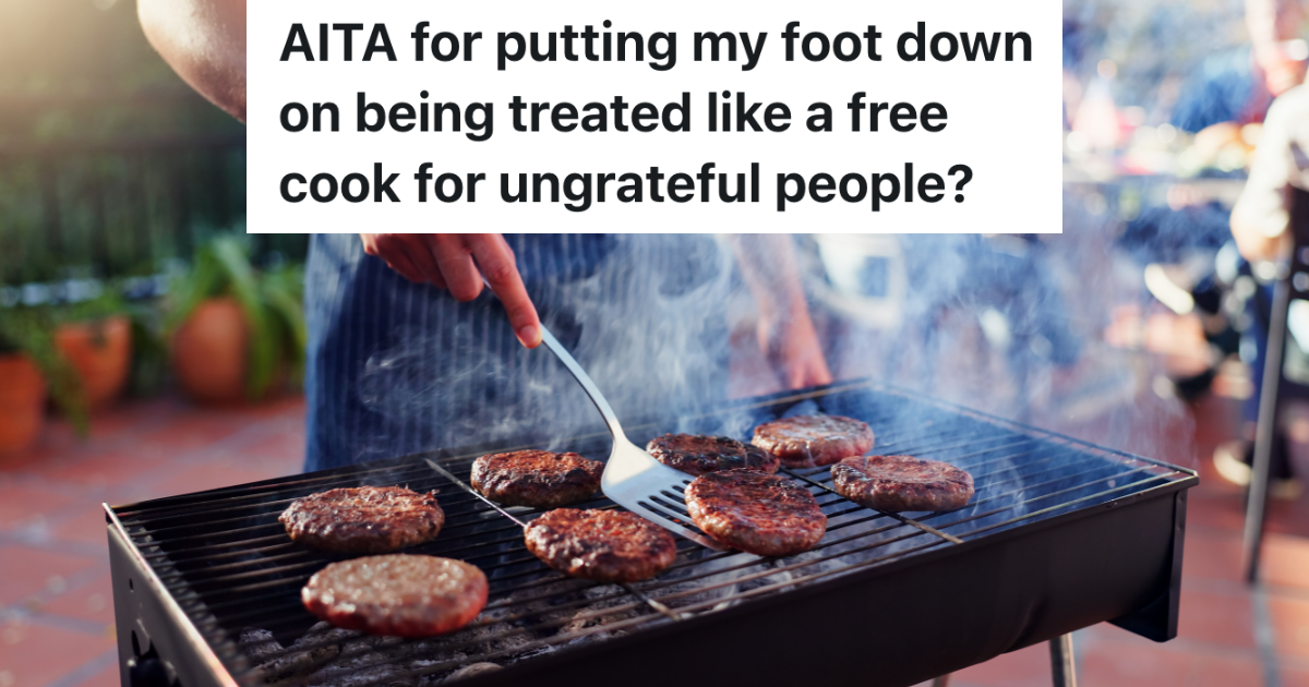 man grilling burgers