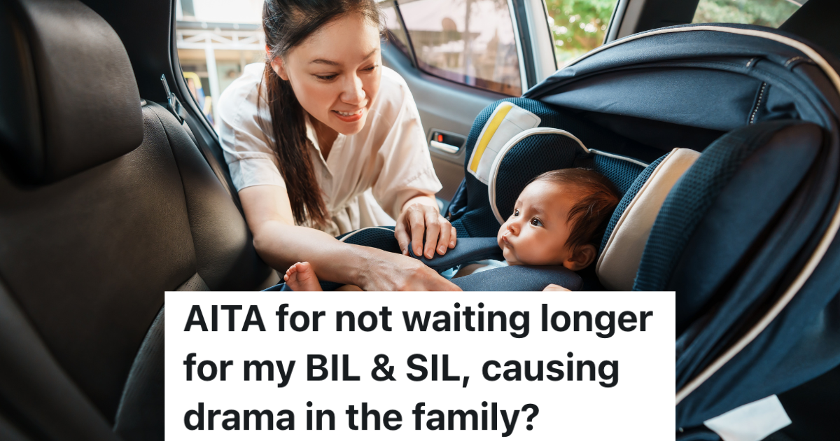 mom buckling baby in carseat