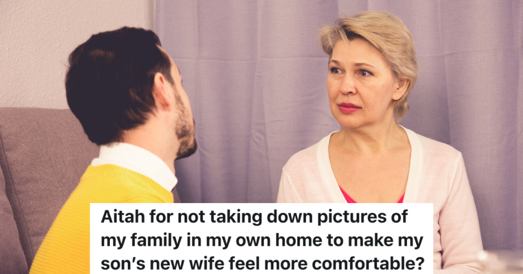 older woman arguing with her adult son