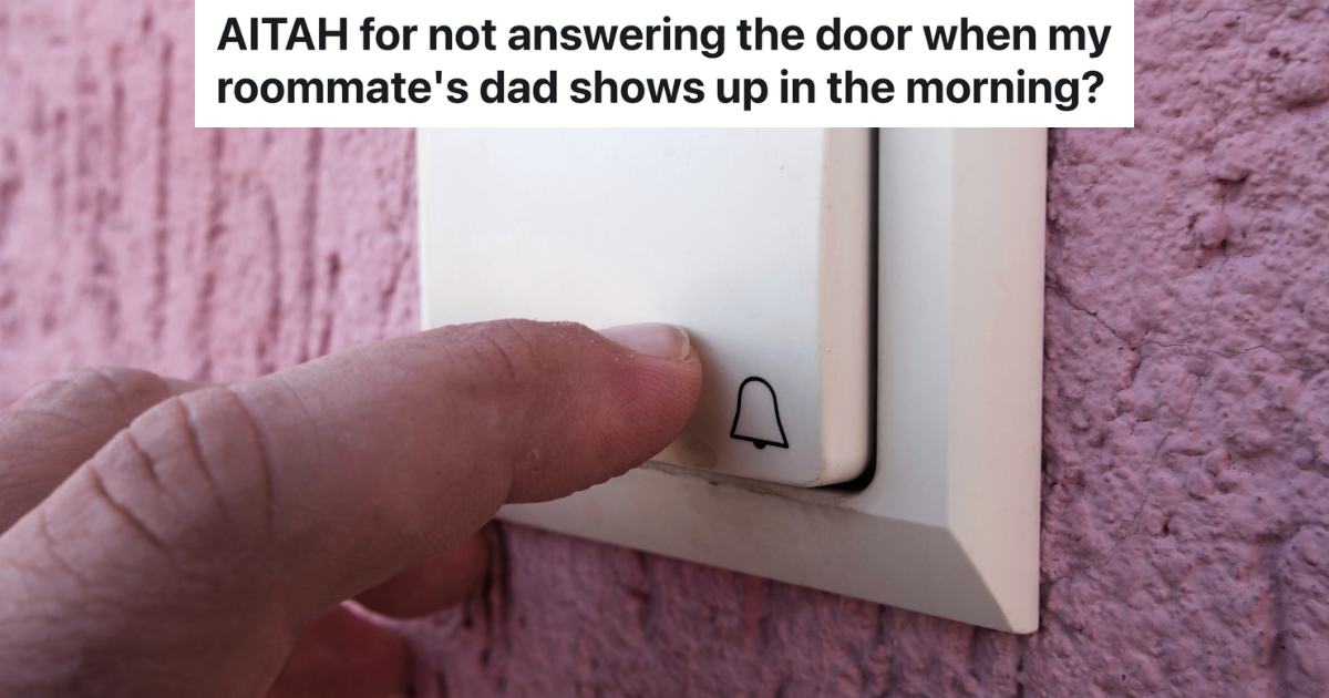 closeup of man ringing doorbell