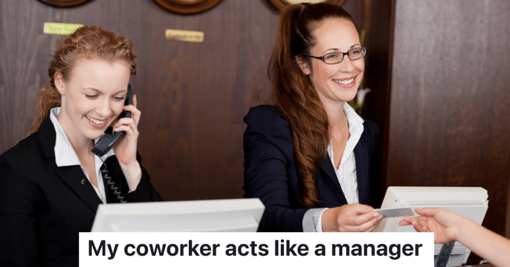 two women working at a hotel front desk