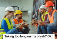 Boss Accuses Construction Worker Of Taking An Extra Long Break, So He Sets An Alarm And Notifies The Entire Crew When Break Time Is Over
