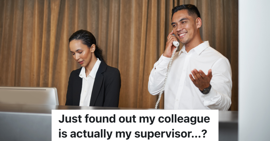 male and female hotel front desk workers