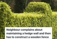 Homeowners Cut Down A Hedge Between Their House And The Neighbor’s, So The Neighbors Ask For Permission To Construct A Wooden Fence