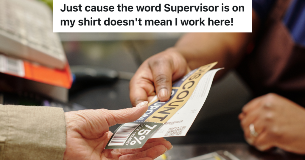 customer handing cashier a coupon