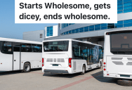 Kind Man Helps Little Old Lady At A Bus Station Kiosk, And She Later Thanks Him By Pretending He’s Her Nephew