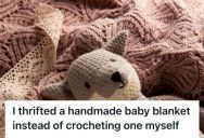 Woman Crochets Baby Blankets And Gives Them Away As Gifts, But She Secretly Thrifted One At Goodwill And Now Feels Guilty About It