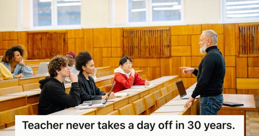 Professor teaching in front of class