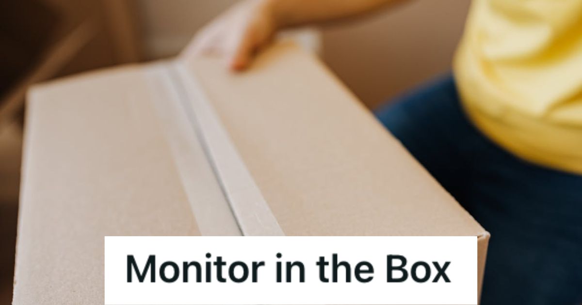 Person opening a box