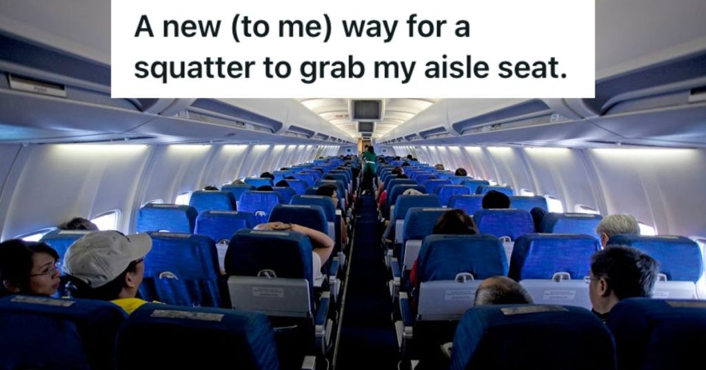 Airplane seats with passengers
