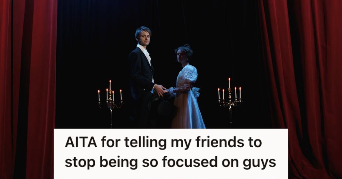 Msn and woman acting on stage for a play