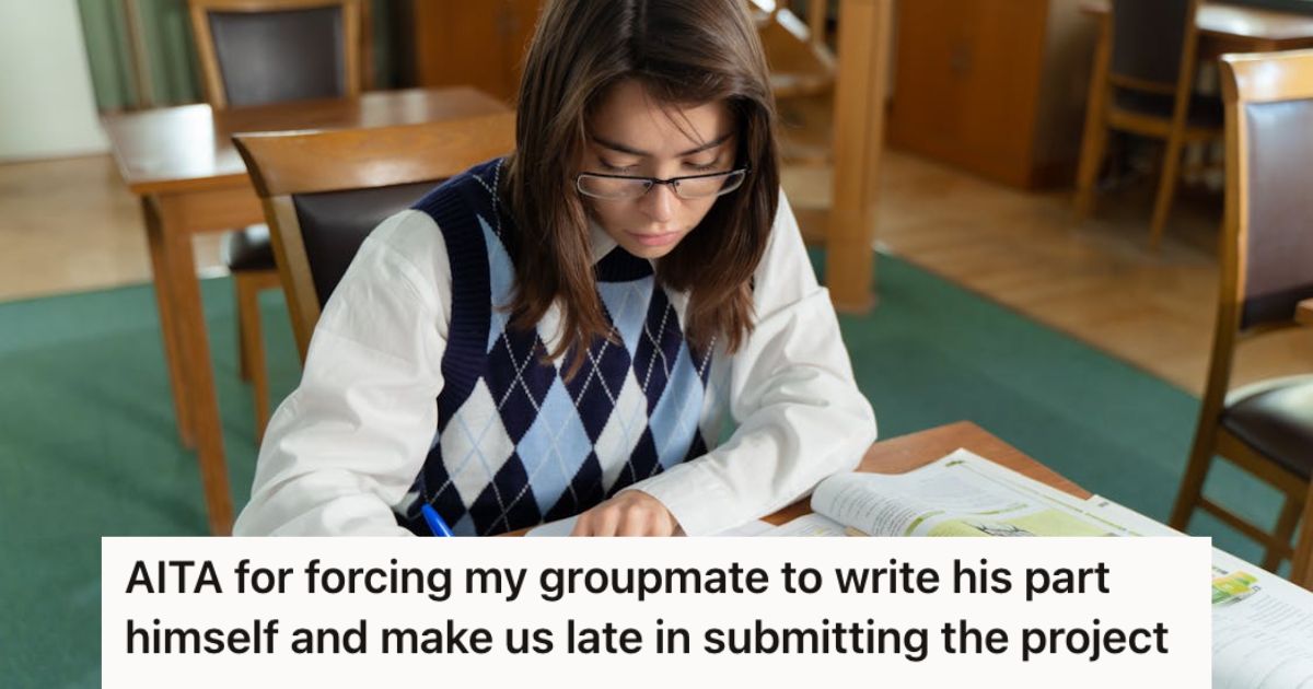 High school student busy with her school work