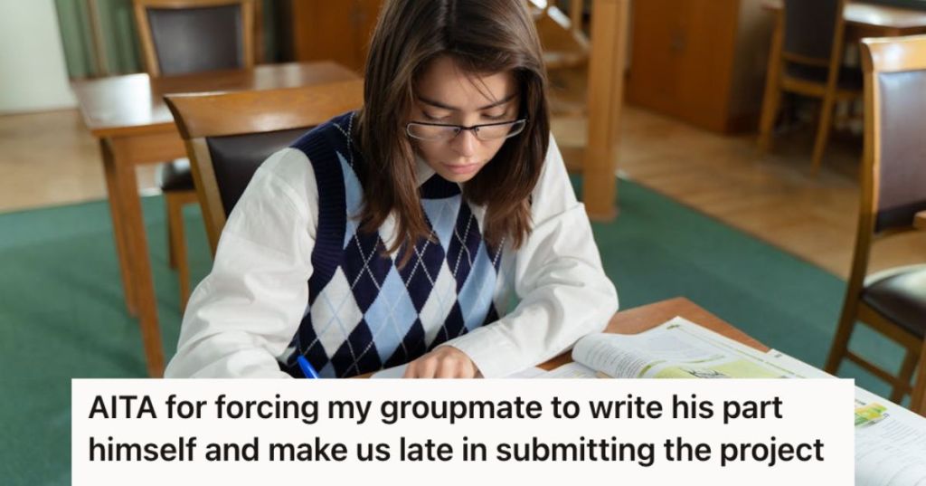 High school student busy with her school work