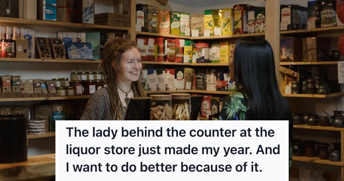 Cashier smiling beautifully at the customer