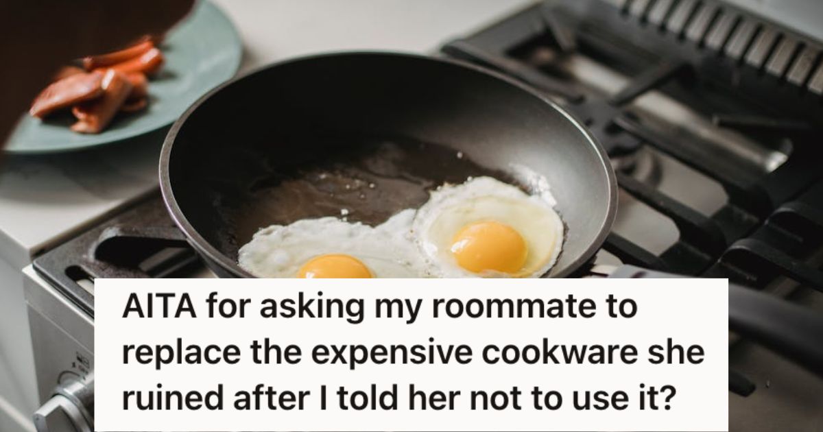 Woman Confronted Her Careless Roommate About Ruining Her Cookware, But She Called Her Overly Dramatic And Insisted They Are Just Pans Two eggs being fried on the frying pan