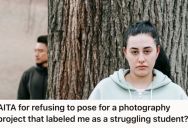 Woman Wanted To Help A Photography Student, But She Refused To Pose For A Photo That Made Her Look LIke A “Struggling Student”