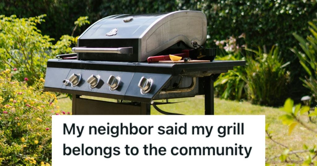 Closed grill at the backyard