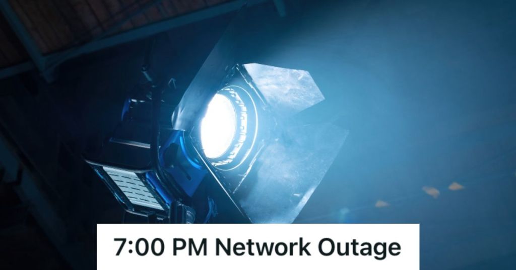 Bright spotlight turned on