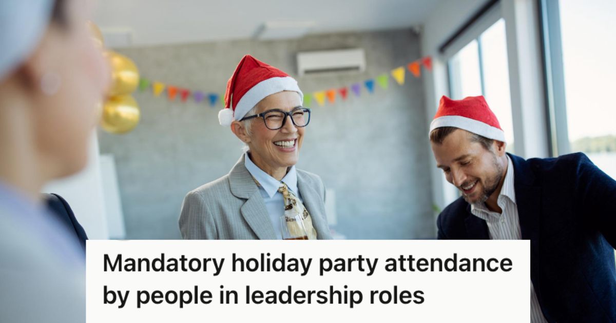 Office executives enjoying the holiday party