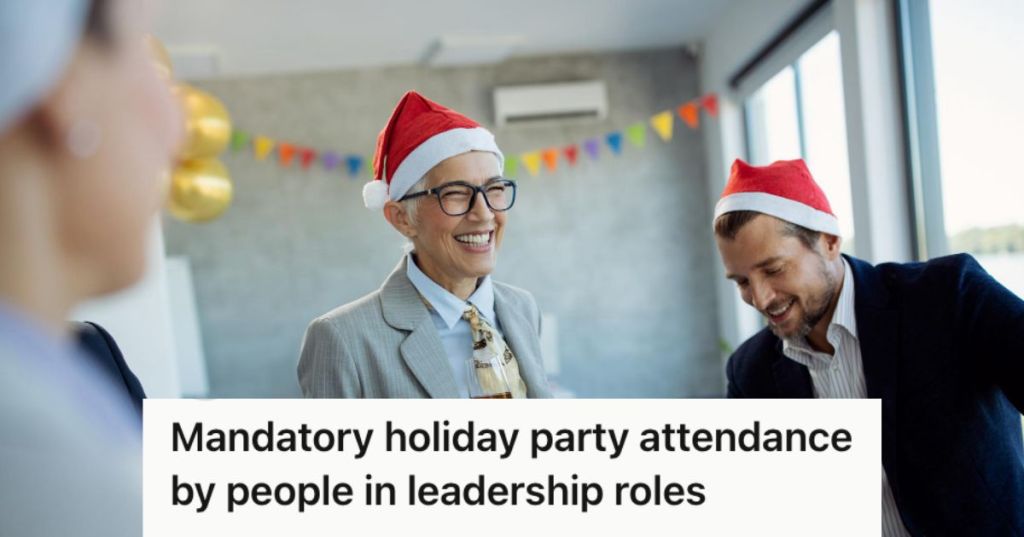 Office executives enjoying the holiday party