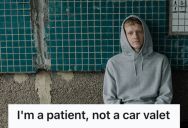 Patient Was Waiting Outside The Hospital Entrance, But A Rude Woman Mistook Him For A Valet Parking Attendant And Dropped Her Ticket On His Lap