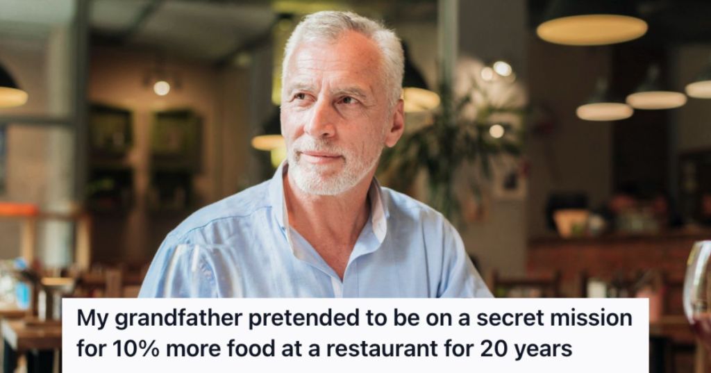 Older man eating at a restaurant