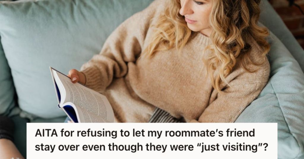 Woman comfortably reading a book on her couch