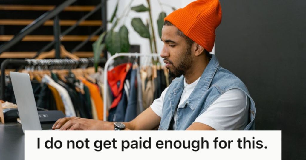 Man working in a fashion store