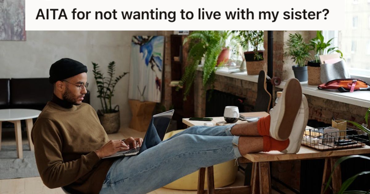 Man working at home with his laptop