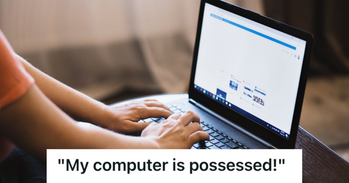 Person typing on a laptop