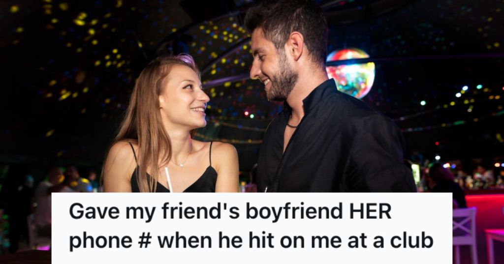 Man flirting with woman at a bar