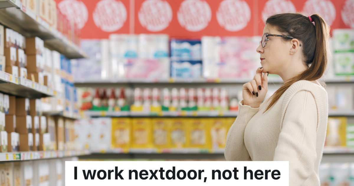woman in glasses shopping at a grocery store