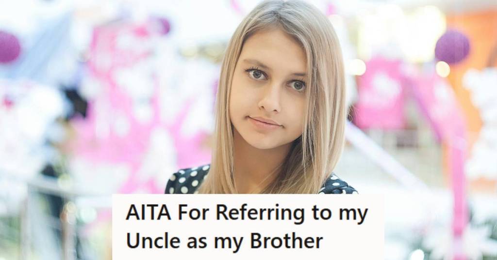 Blonde woman looking at the camera, feeling confused by family