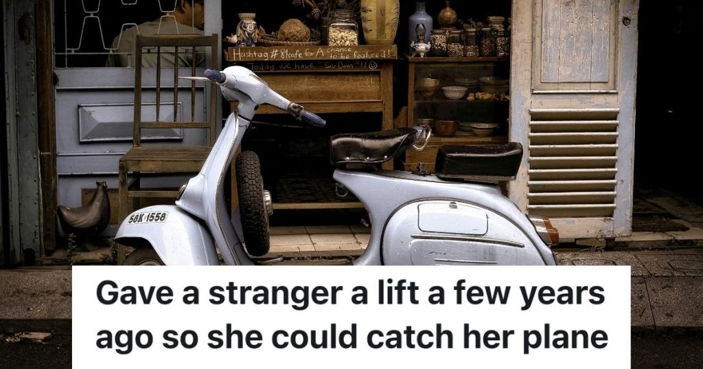 A parked electric scooter